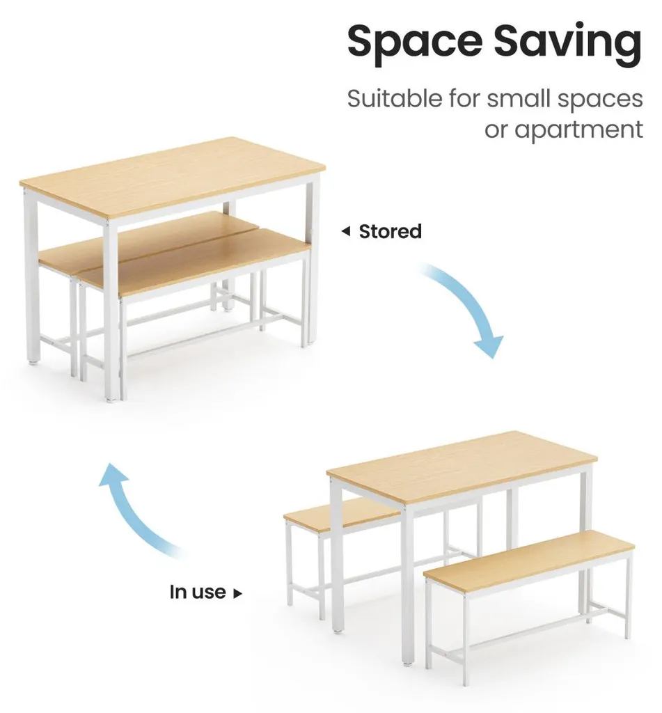 Ensemble de table à manger haute industrielle et ses bancs assortis - 7