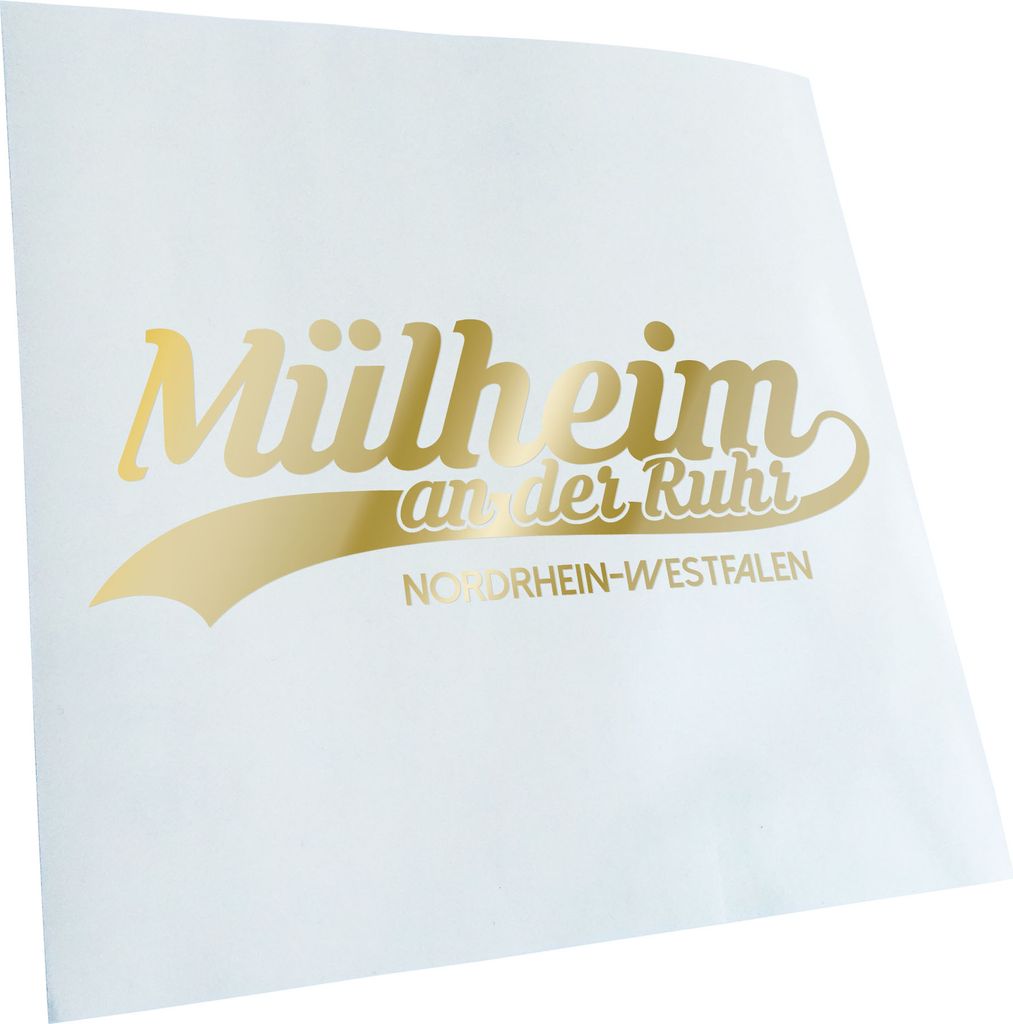 Kiwistar - Autoaufkleber - Mülheim Nordrhein-Westfalen - Goldchrom - 50x18cm - Aufkleber für Auto, Laptop, Fahrrad, LKW, Motorrad mehrfarbig JDM ...