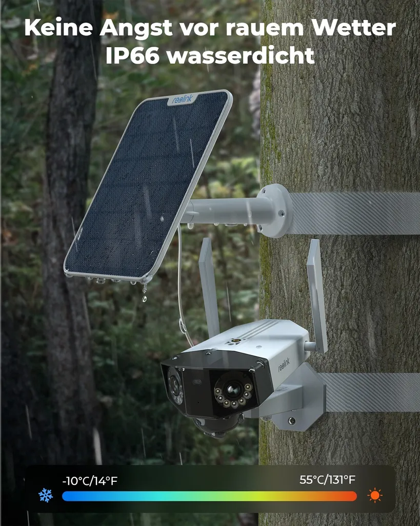 Caméra 4G Extérieure 6MP Vision 180° Grand Angle avec Panneau Solaire - 9