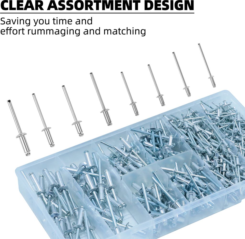CCLIFE 420 tlg Alu Blindnieten Sortiment Popnieten Set Pop Produktbild 4