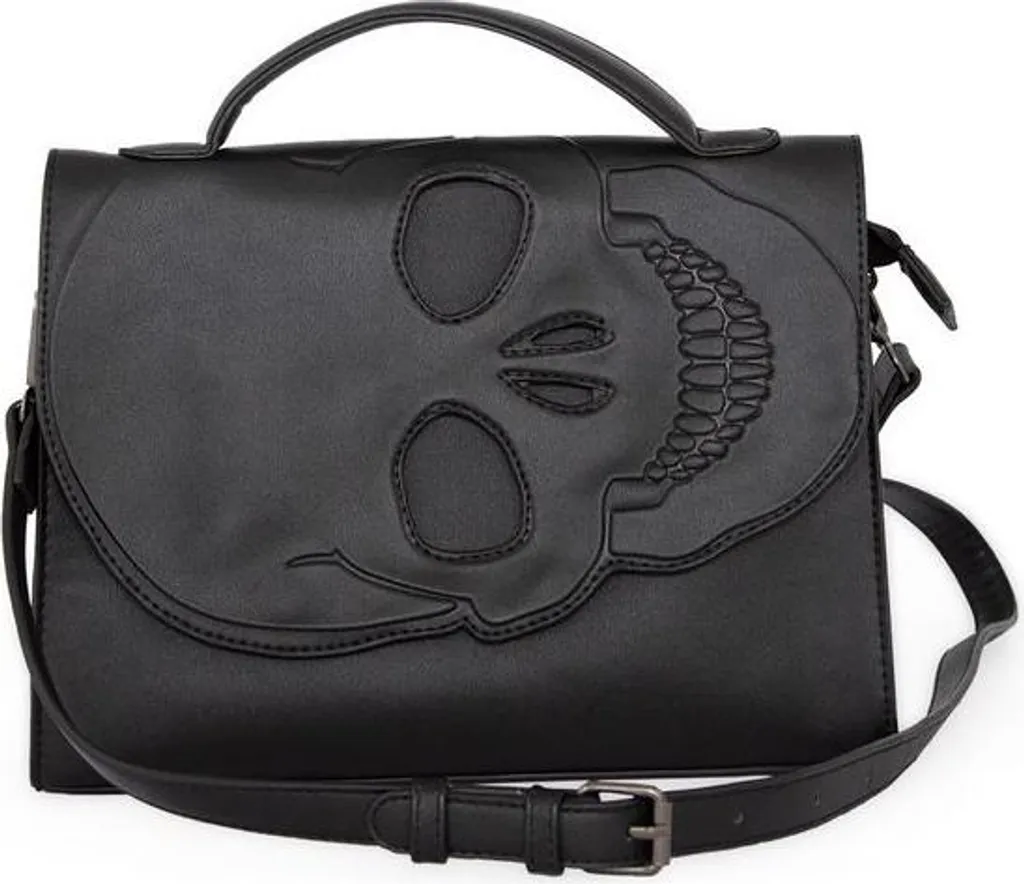 Sac à main Tenebris noir Banned Alternative avec détails en relief