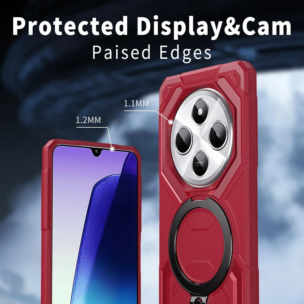 Phonesta IronLock MagSafe Cover per Xiaomi Poco C75 Redmi 14C Rosso - 4