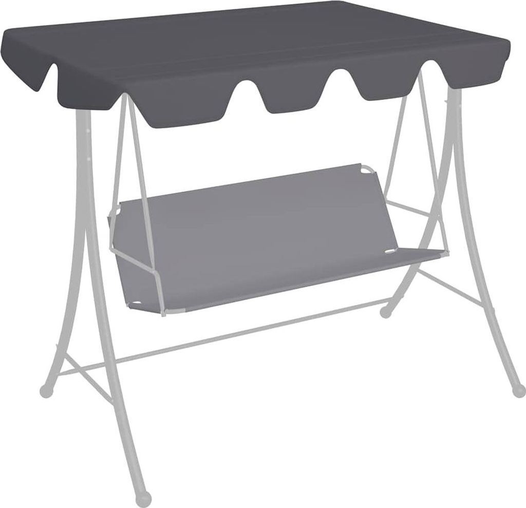 vidaXL Ersatzdach für Hollywoodschaukel Anthrazit 150/130x105/70 cm
