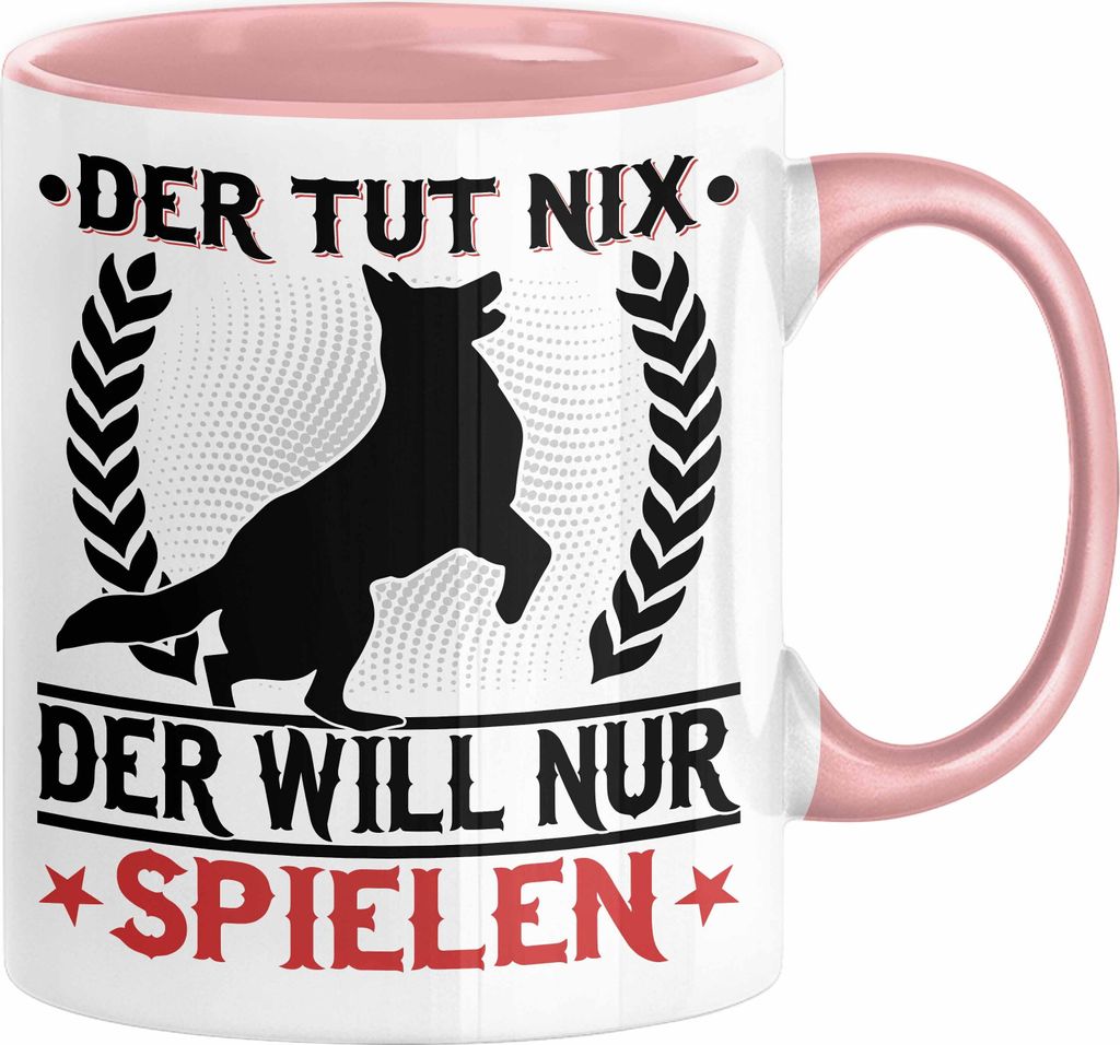 Hund Tasse Geschenk Kaffee-Becher Hunde-Besitzer Geschenkidee (Rosa)