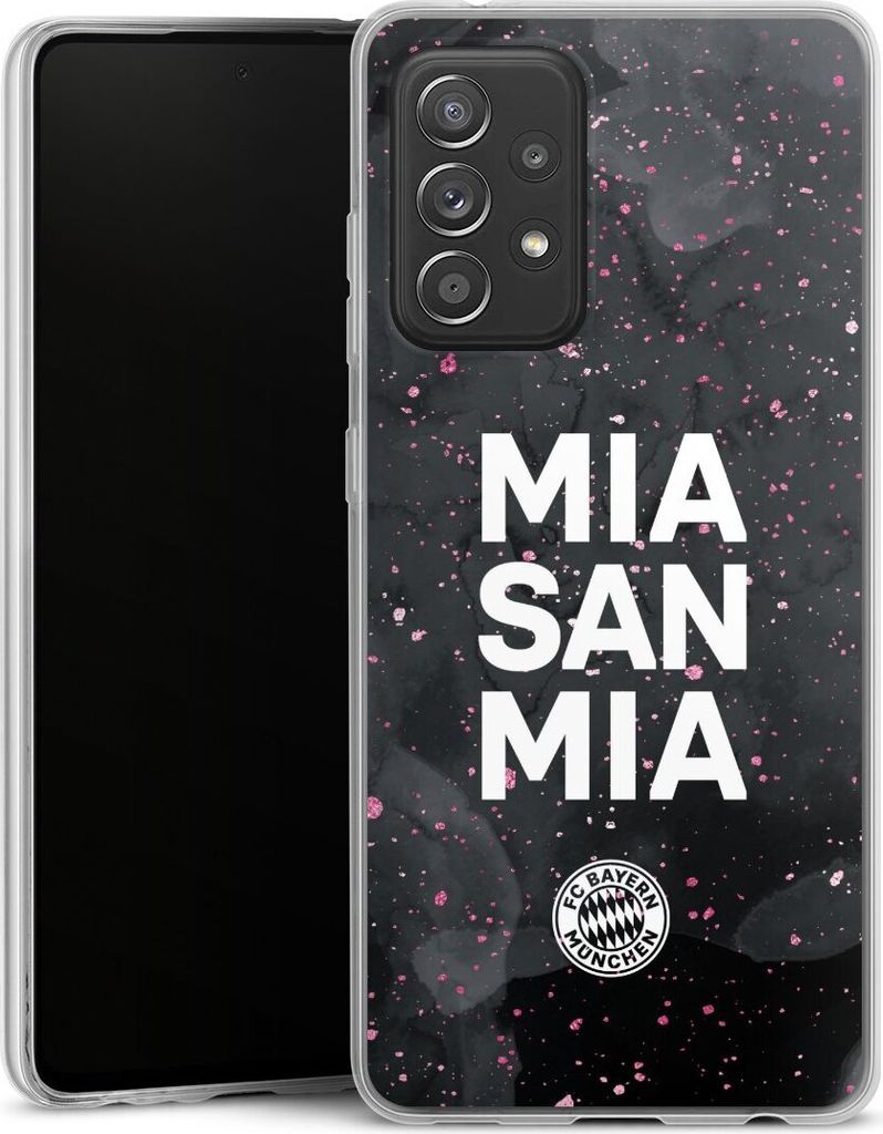 DeinDesign Slim Hülle für Samsung Galaxy A52 5G Silikon Case Ultra Dünn Handyhülle FC Bayern München Mia San Mia Girl Style