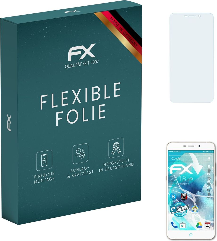 atFoliX FX-ActiFleX 3x Schutzfolie kompatibel mit UMiDigi Super Folie