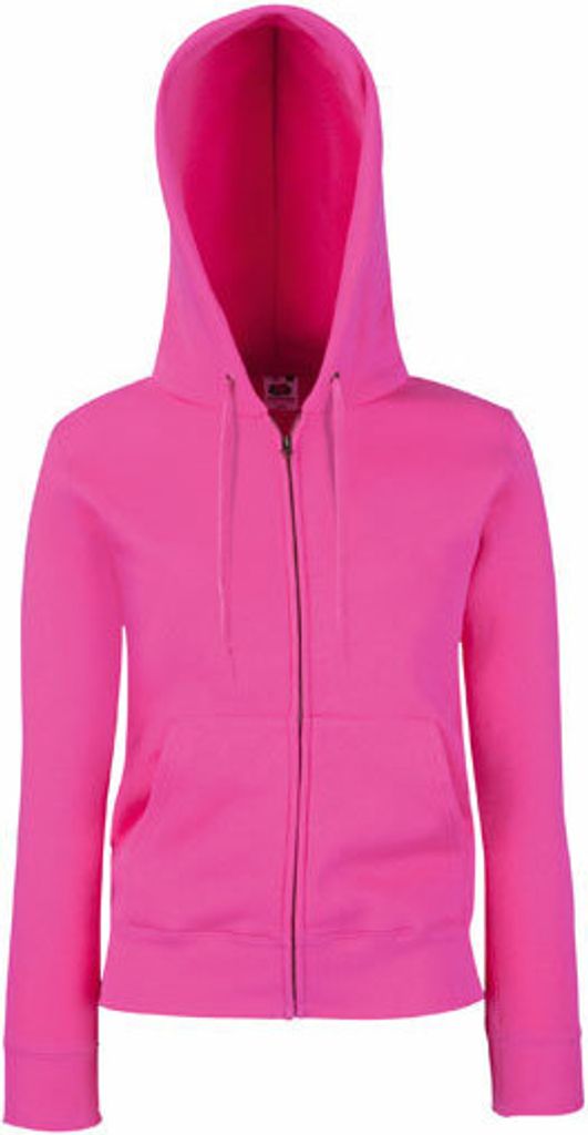 Fruit of the Loom - Lady-Fit Premium Hooded Sweat Jacket - Fuchsia - XS