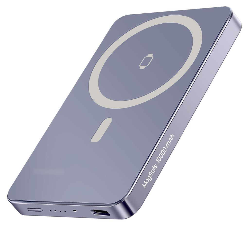 Swissten, Slim Qi2 MagSafe Powerbank 5000mAh 15W mit USB-C PD 20W, Grau