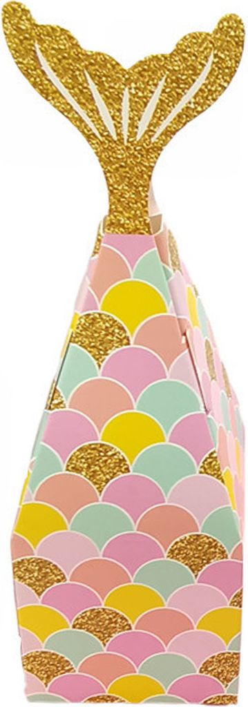 50pcs bevorzugt Halter Dekorative Umgebungspapier dicht geschlossene Meerjungfrau Schwanz Süßkasten Hochzeitsvorräte-Golden