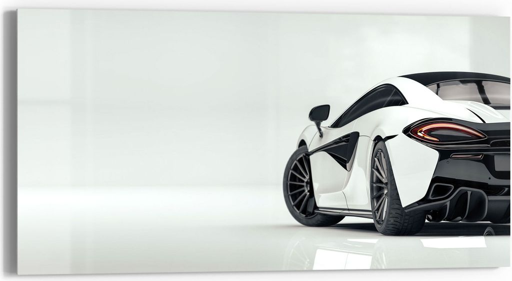 DEQORI Glasbild Echtglas 60x30 cm 'Sportliches Auto' Produktbild 