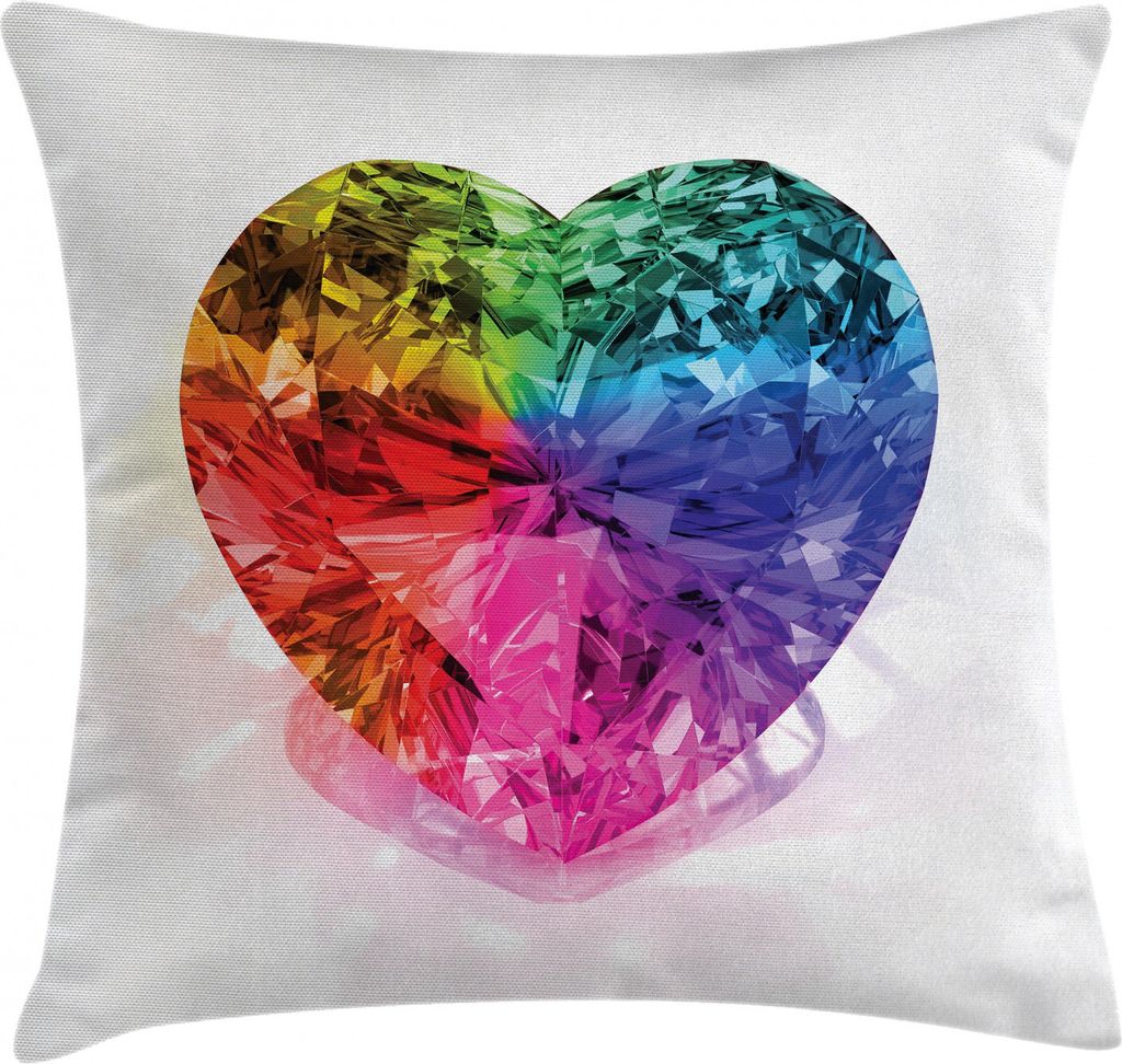 ABAKUHAUS Bunt Kissenbezug, Liebe Herz Romantik, Waschbar mit Reißverschluss Kissenhülle mit Farbfesten Klaren Farben Beidseitiger Druck, 40 x 40...