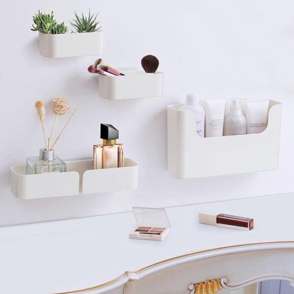 Dreieckige Wandmontage Organizer für Home Decor, Küche und Badezimmer mit Selbstklebendem Design