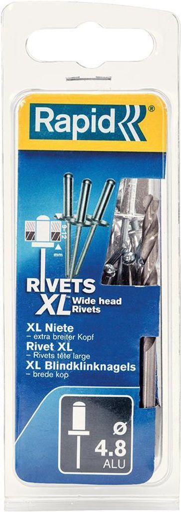 Rapid 5000668, Blindniete, Aluminium, Stahl, Edelstahl, RP10 , RP40 Multi, RP60 Multi, RP100 Multi, RP150 Multi, 4,8 mm, 30 mm