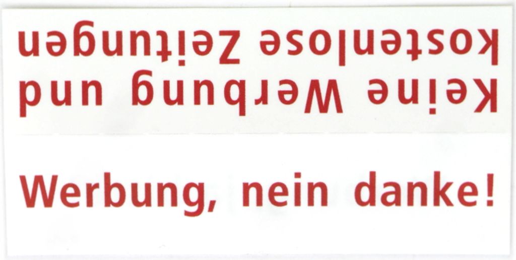 RENZ Namensschildeinlage - Werbung Nein danke Variante 2 Produktbild 