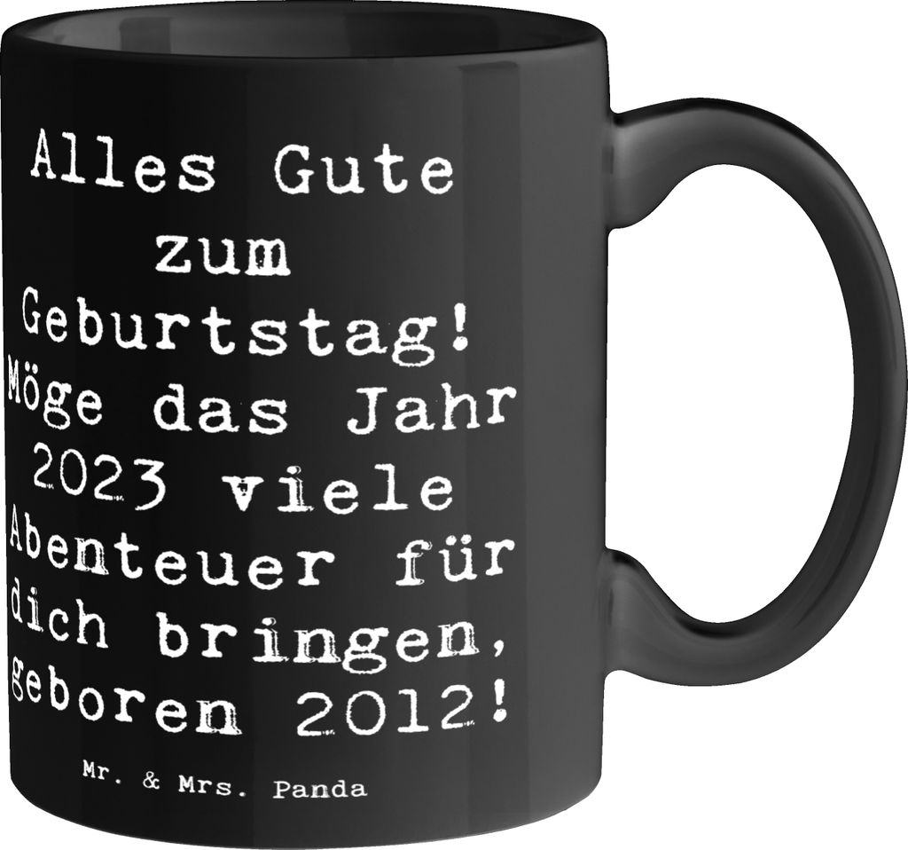 Mr. & Mrs. Panda Kaffeebecher Spruch 2012 Geburtstag - Schwarz - Geschenk, Pott, Alter, Happy Birthday, Geburtsjahr, Trinkbecher, Becher, Abenteuer...