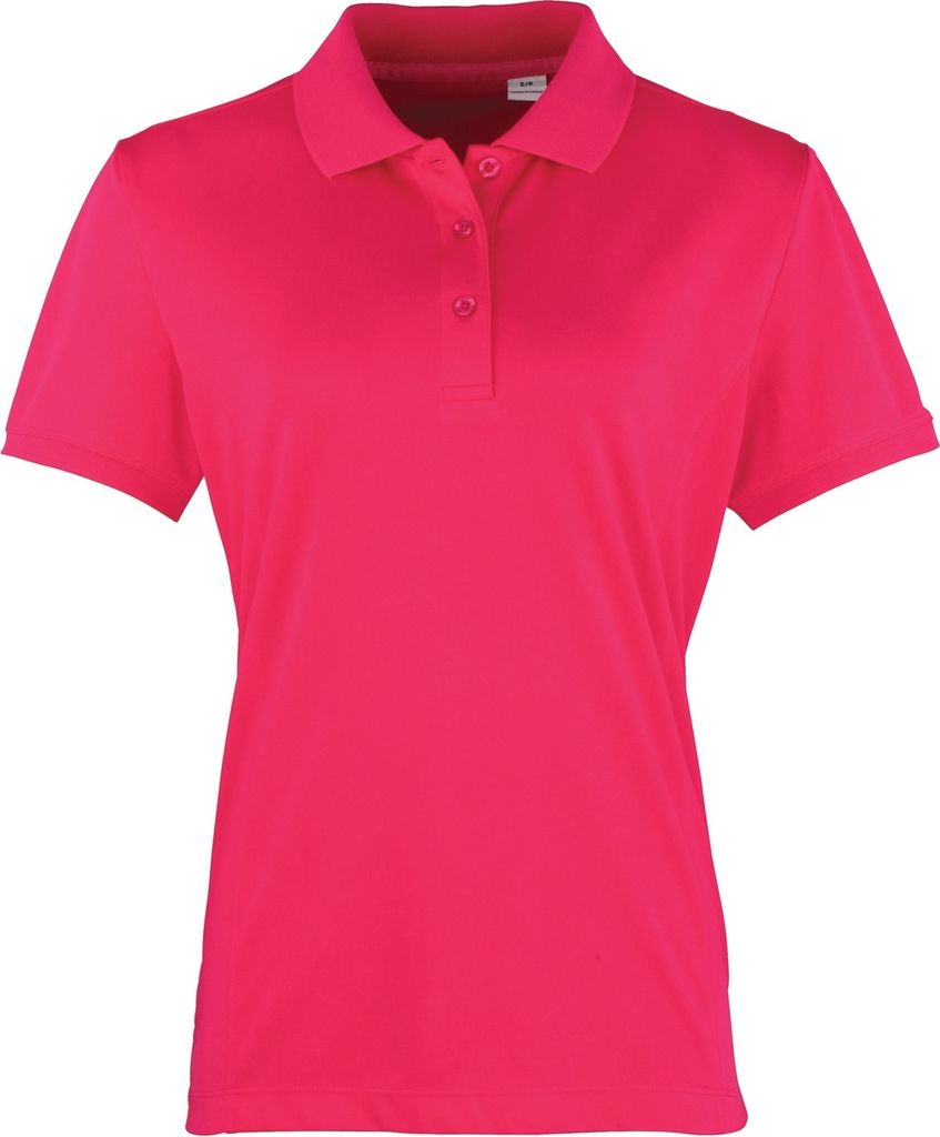 Premier Damen Coolchecker Piqué Polo-Shirt / Polohemd, Kurzarm RW4402 (2XL) (Hot Pink)
