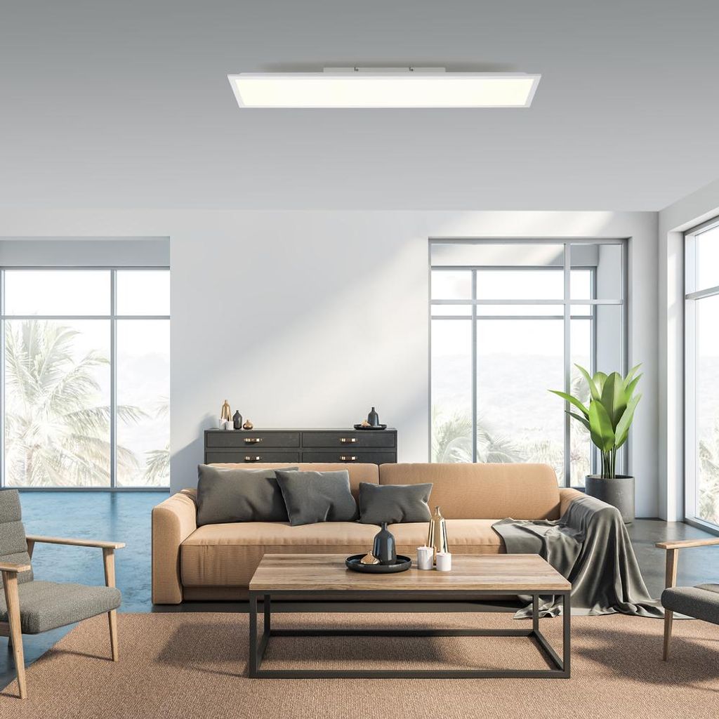 JUST LIGHT LED Deckenlampe FLAT Fernbedienung, dimmbar, CCT Lichtwechsel weiß Wohnzimmer, Flur, Büro, Arbeitszimmer 16534-18-O, 16534-16-O