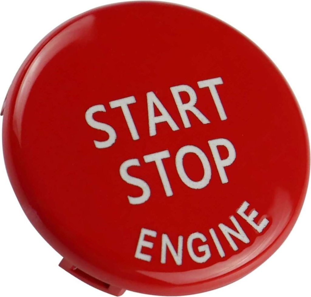 Overdrive-Racing Startknopf für BMW 3er E90 E91 E92 E93 5er E60 E61 Z4 E89 X1 X3 X5 X6 Start Stop Knopf Rot Hochglanz Ersatz Zündung