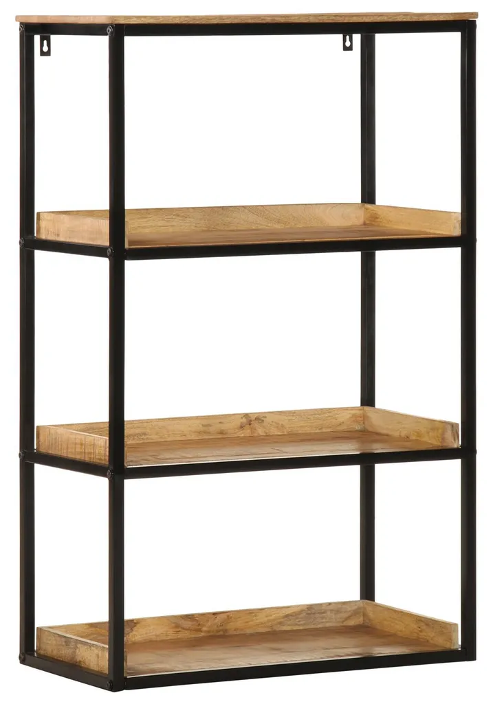 Bibliothèque Robuste en Bois de Manguier 70x35x110 cm Finition Polie