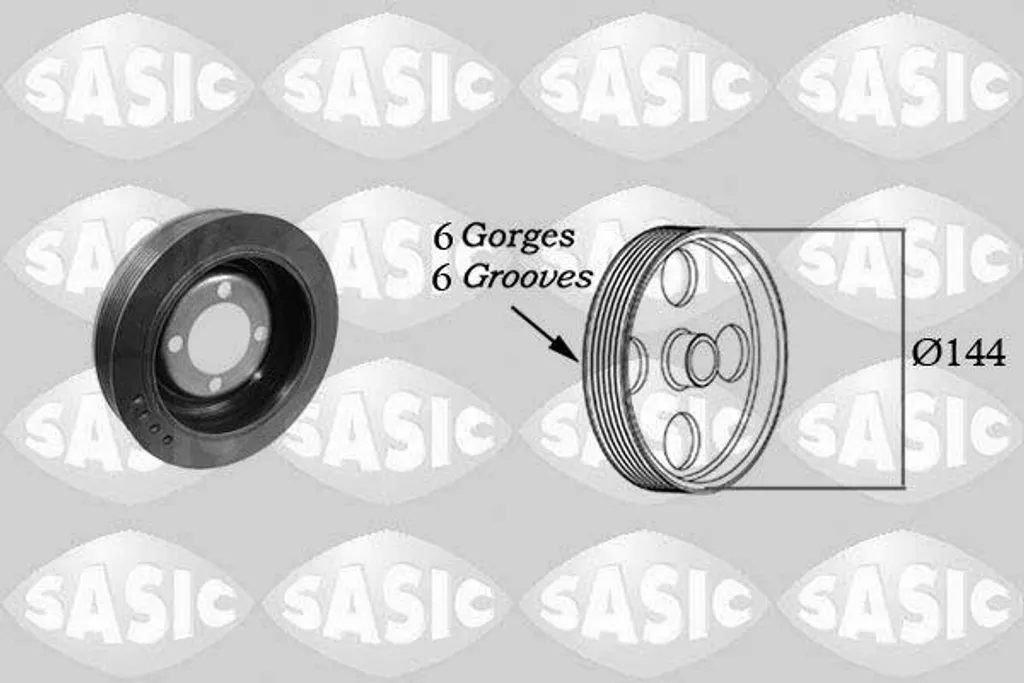 Poulie vilebrequin anti-vibration SASIC 2150032 pour Citroën Xantia