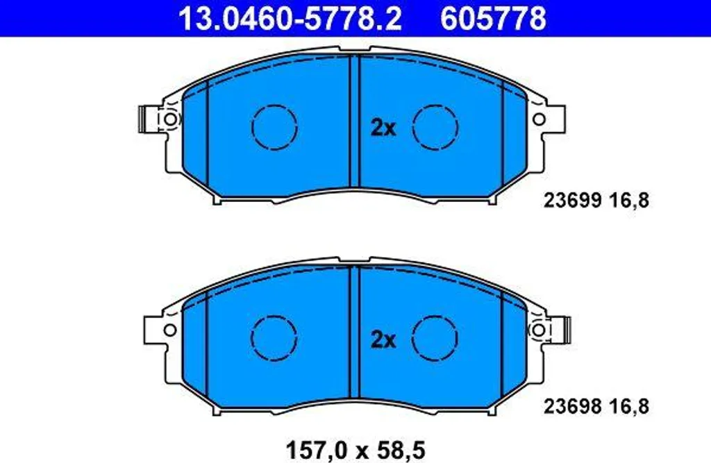 Plaquettes de Frein Anti-Bruit ATE pour Nissan Qashqai D10601MF0A