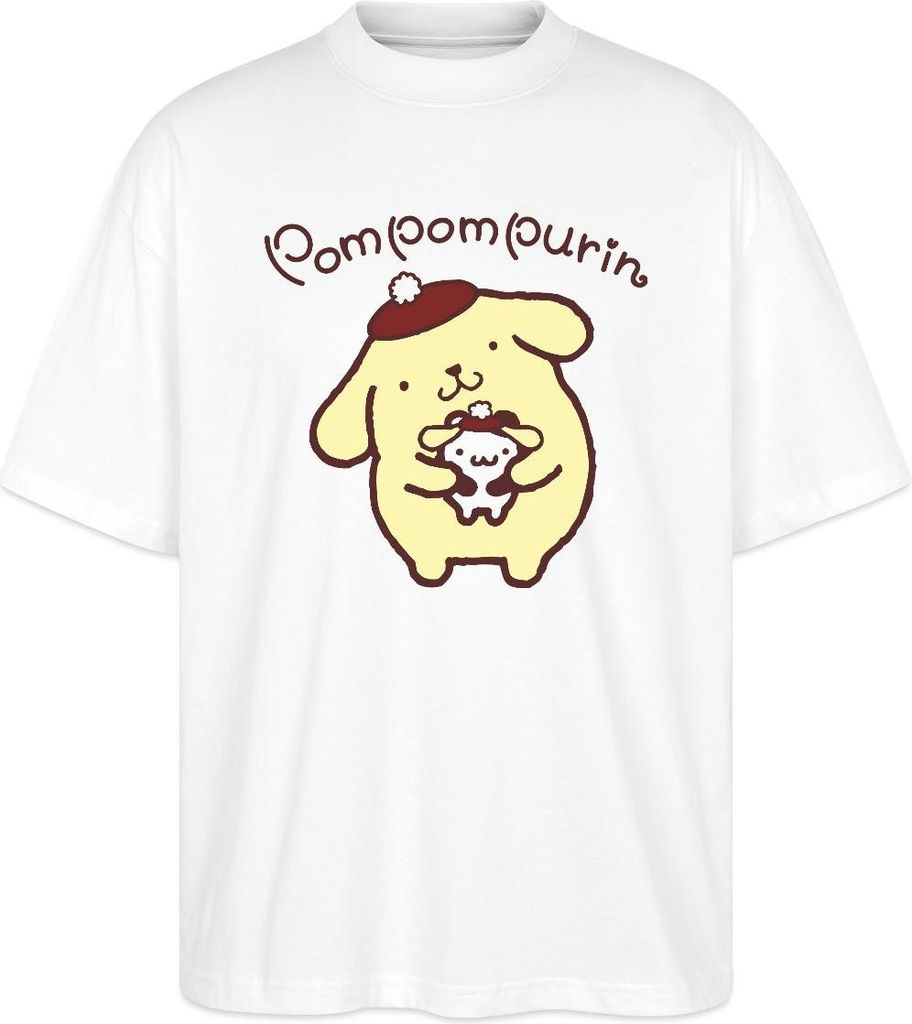Spreadshirt Pompompurin & Muffin Verkleidet Oversize Uni T-Shirt, XL, Weiß