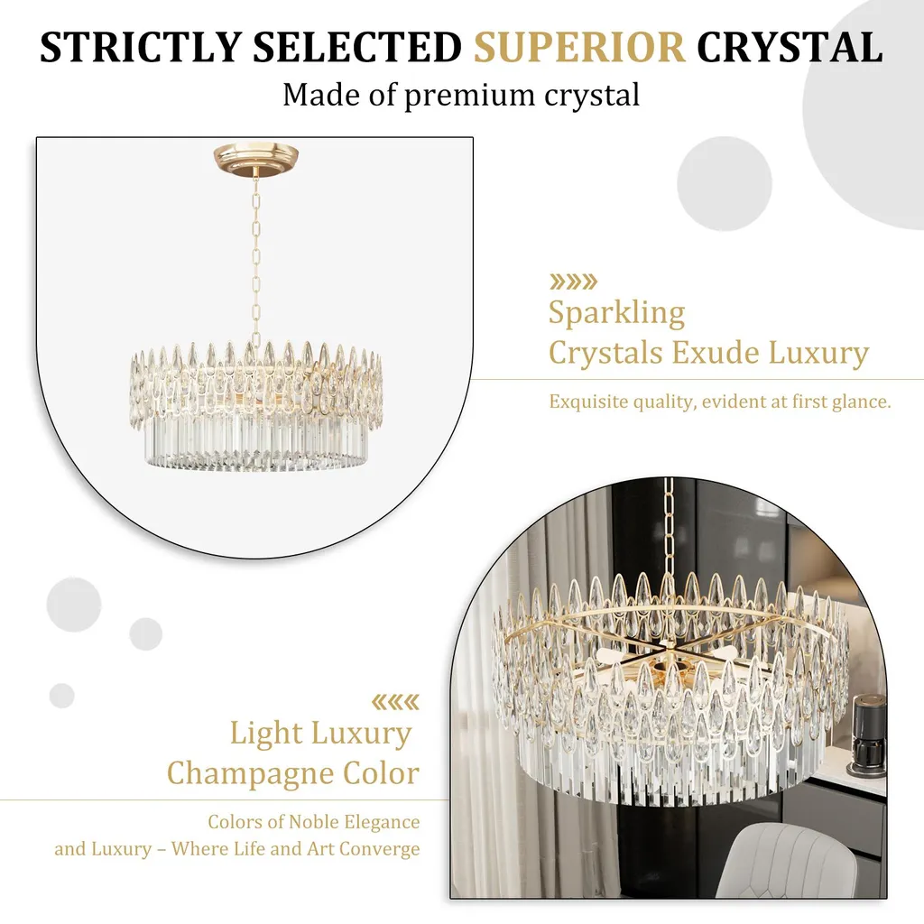 Plafonnier LED Cristal Ajustable : Éclairage sur Mesure Dimmable 40-80cm