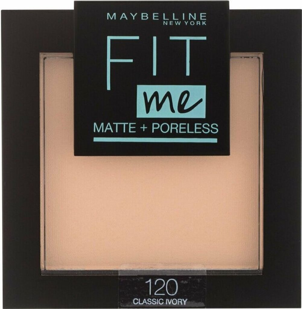 Maybelline Fit Me! Matte + Poreless 120 Classic Ivory Puder mit mattierender Wirkung 9 g