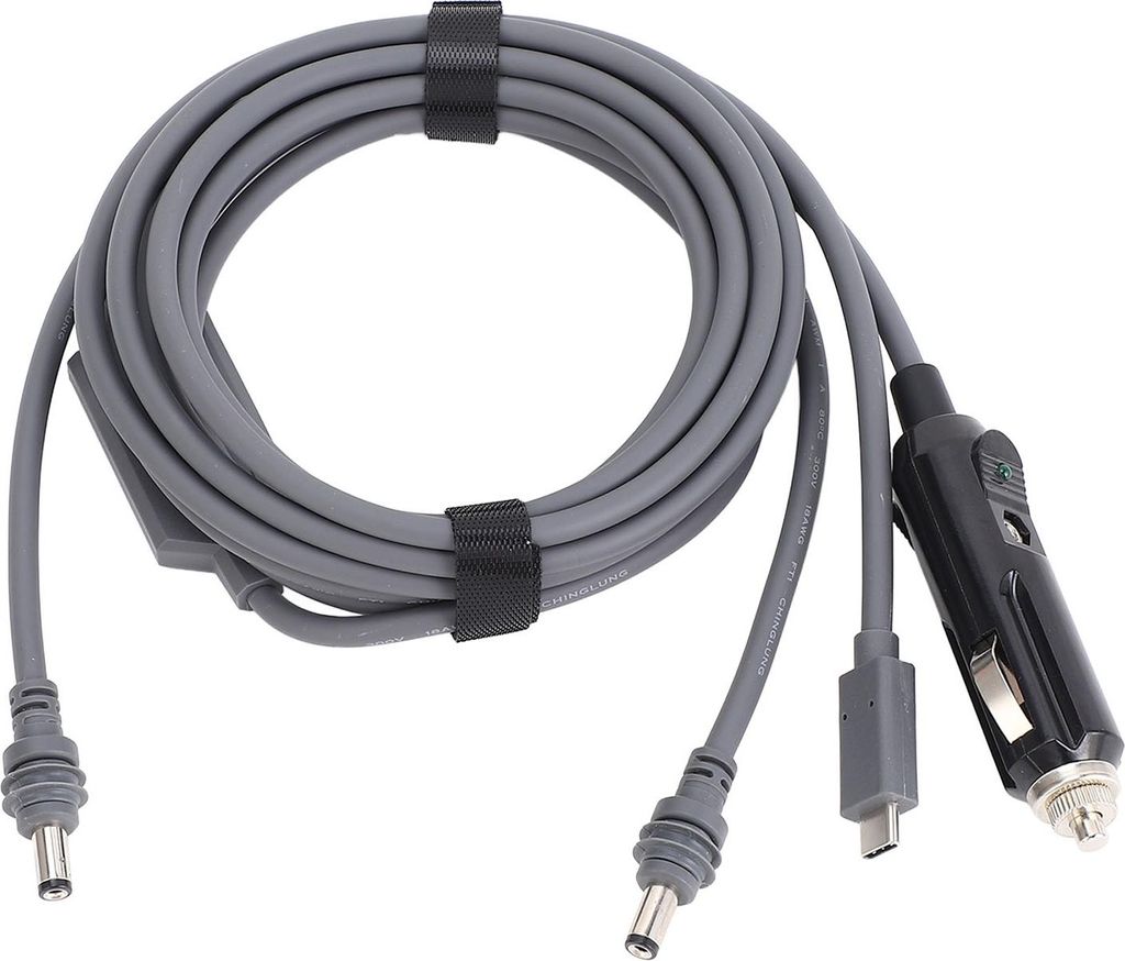 5 Meter langes Stromkabel für Mini-Satellitenantenne, 3-in-1-DC-Anschluss, PD Typ C 12V/24V Kfz-Ladegerät-Eingang auf DC-Stromkabel