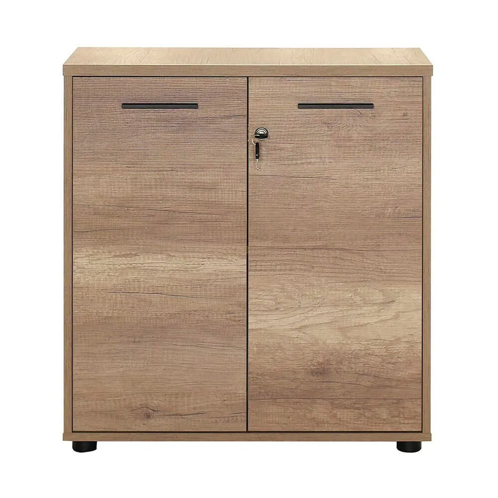 Bibliothèque robuste mélaminé chêne 76cm design compact et durable