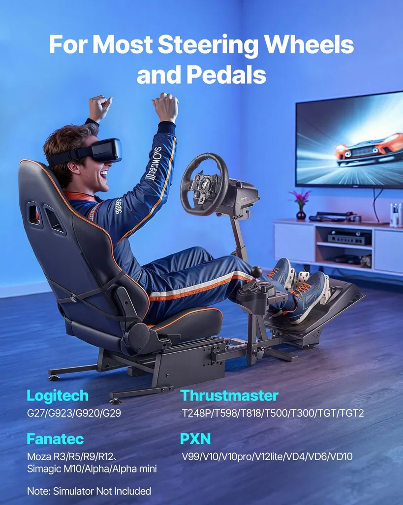 Support volant réglable et inclinable avec plateforme de pédales intégrée
