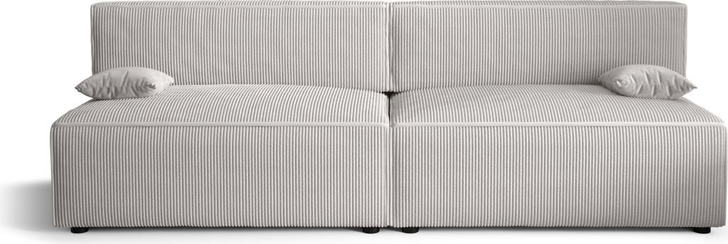 Schlafsofa Alvito X2, Farbe: Weiß. Material: Kord. A: B: 272 cm, H: 85 cm, L: 94 cm,, Sofa mit Bettkasten und Schlaffunktion, Bettsofa, Schlafcouc...
