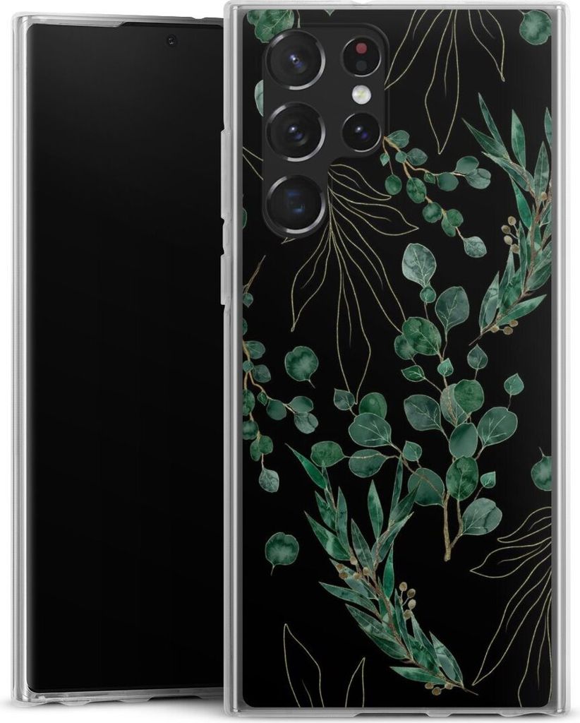 DeinDesign Handyhülle für Samsung Galaxy S22 Ultra Silikon Hülle Case Smartphone Schutzhülle Blätter Natur Eukalyptus