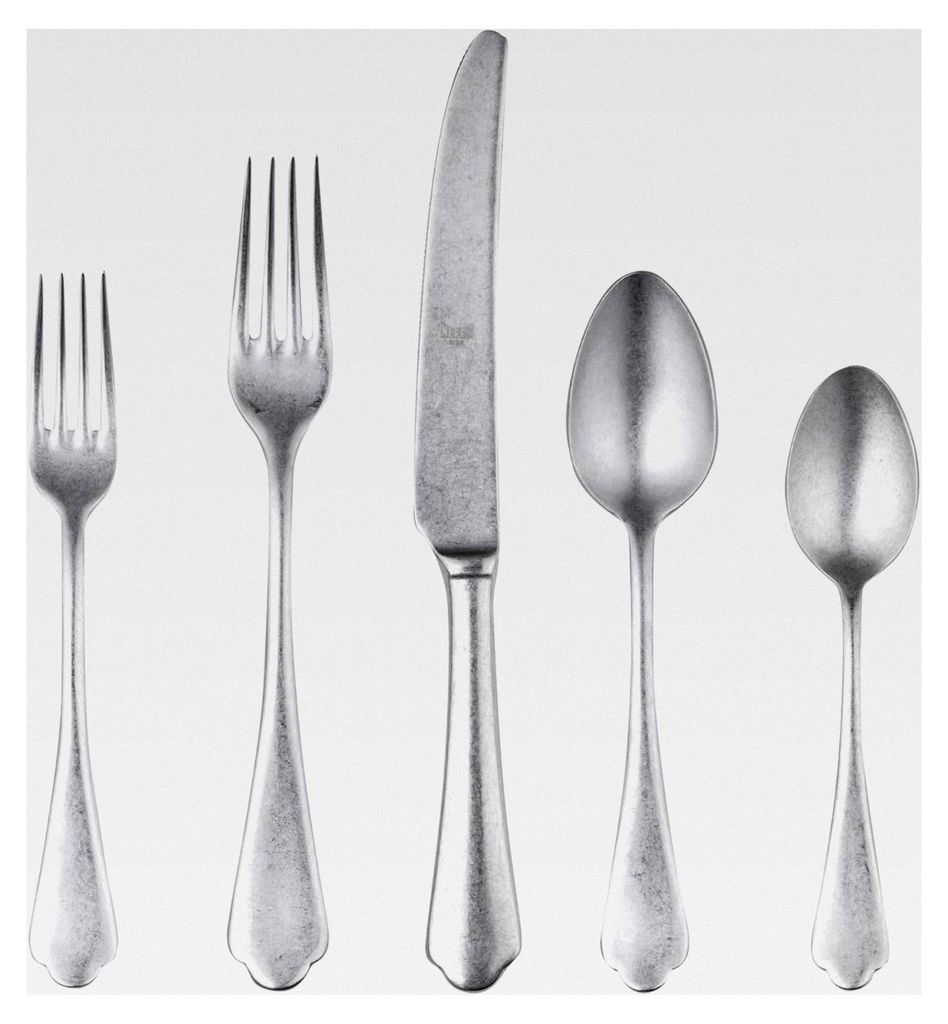 Besteckset aus Zinn, 5-teilig, 18/10 Edelstahl, amerikanischer Stil, für feines Essen, spülmaschinenfest, Service für 1