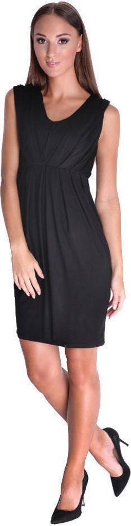 Damen MAMA Kleid Umstandsmode V-Ausschnitt ohne Ärmel; Schwarz S/M 36/38
