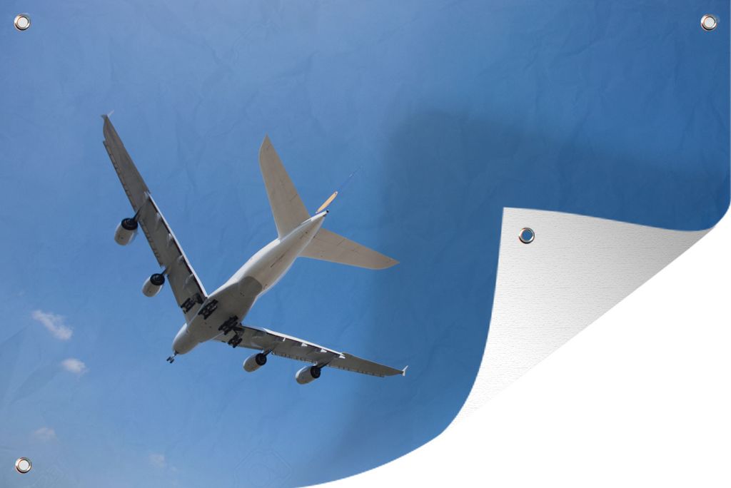 MuchoWow 90x60 cm Outdoor-Poster Gartendeko Sichtschutz Garten Poster für den Garten Flugzeuge fliegen in den klaren blauen Himmel