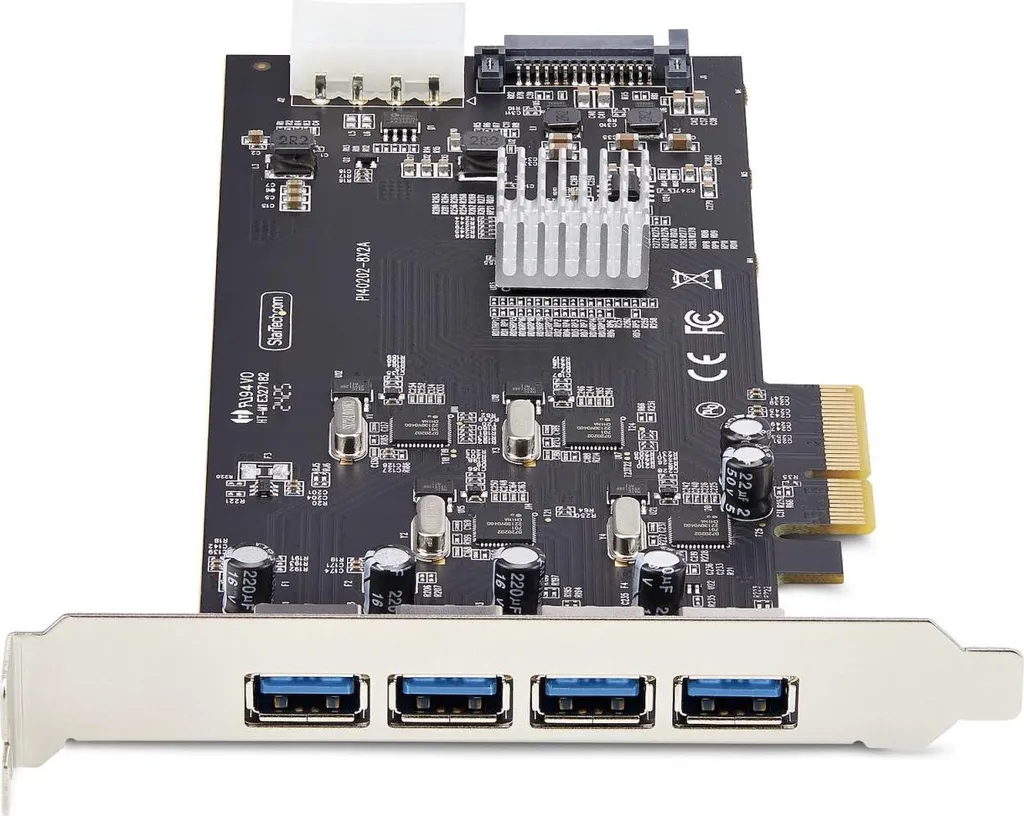 Carte USB PCIe 4 ports 5Gbps - Débits rapides et transfert de données