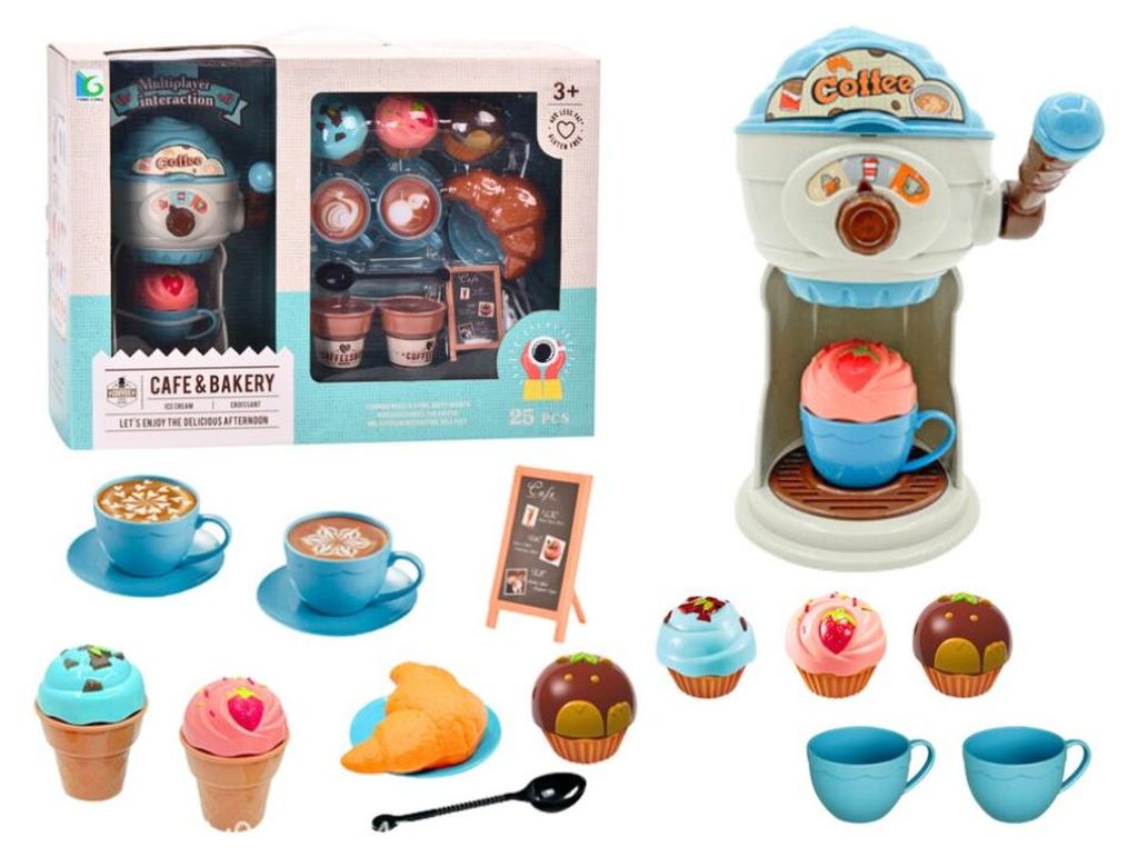 Leantoys Set mit Süßigkeiten, Café, Eismaschine, Tassen, Muffins