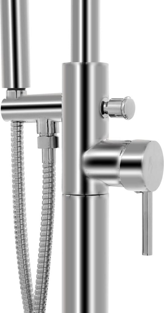 vidaXL Freistehende Badewannenarmatur Edelstahl 118,5 cm