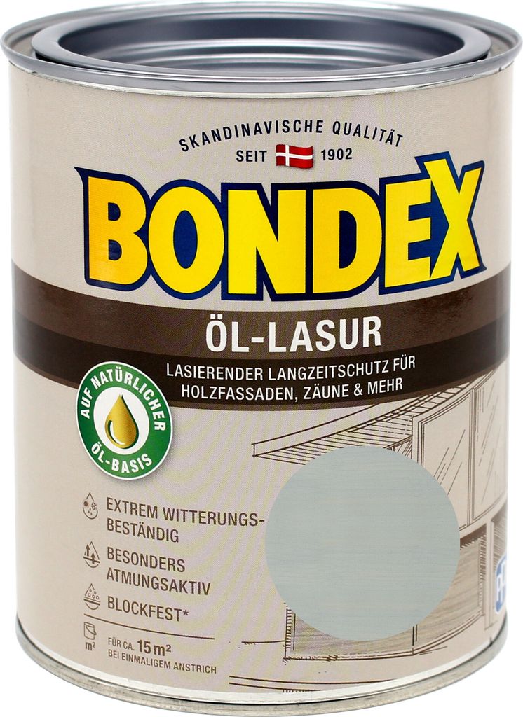 Bondex Öl-Lasur 0,75L graphit silber Wetterschutz Holzlasur Produktbild 