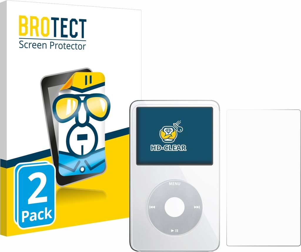 2x Für Apple iPod Classic Video (Display+Rückseite) Schutzfolie BROTECT Displayschutz Display Schutz Folie Klar Transparent
