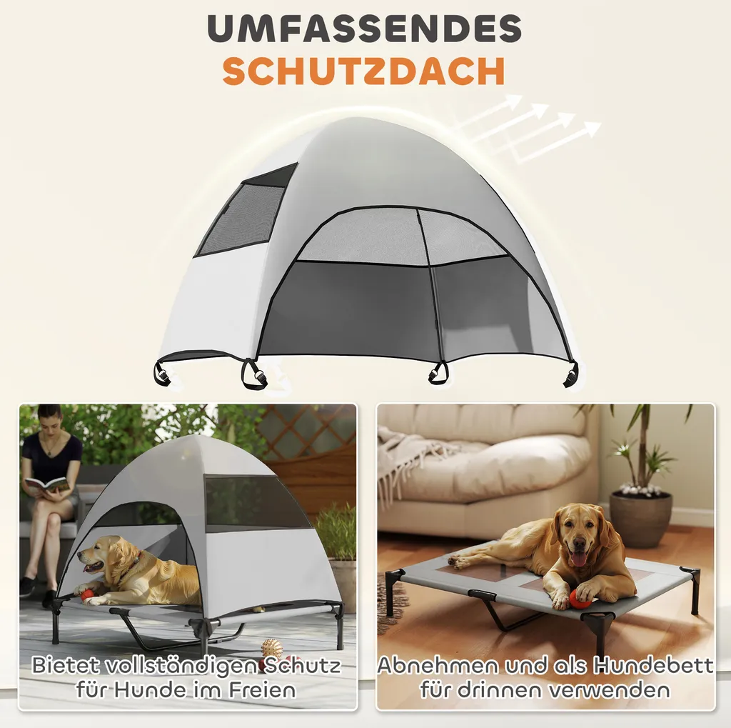 Lettino PawHut 91x76x90cm: Struttura in Metallo e Rete Traspirante - 4