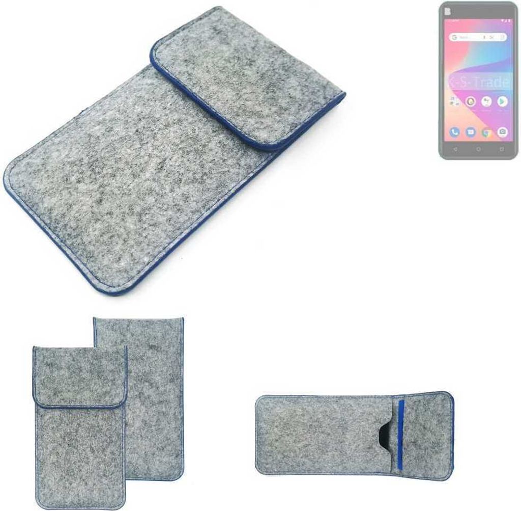 K-S-Trade Handy Schutz Hülle kompatibel mit BLU Studio X10L 2022 Schutzhülle Handyhülle Filztasche Pouch Tasche Case Sleeve Filz Hülle hellgrau,