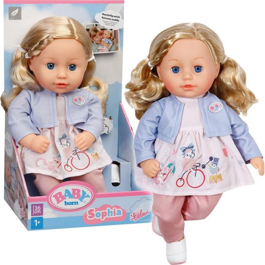 BABY nato Sophia Rose 36cm con capelli lunghi in nylon di Immagine del prodotto 