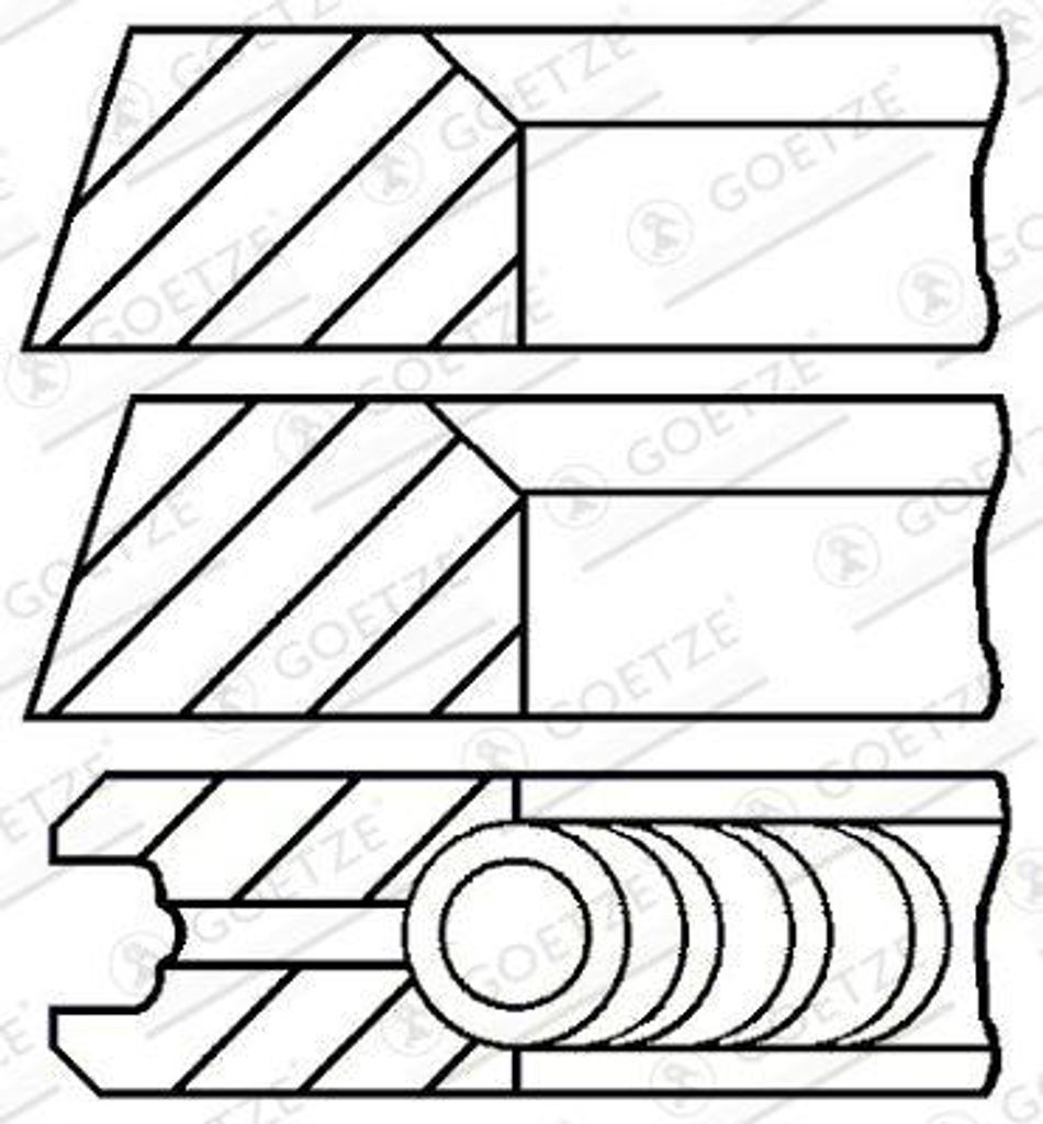 GOETZE ENGINE 08-319500-10 Kolbenringsatz OE 91110390101 kompatibel mit A4 8D