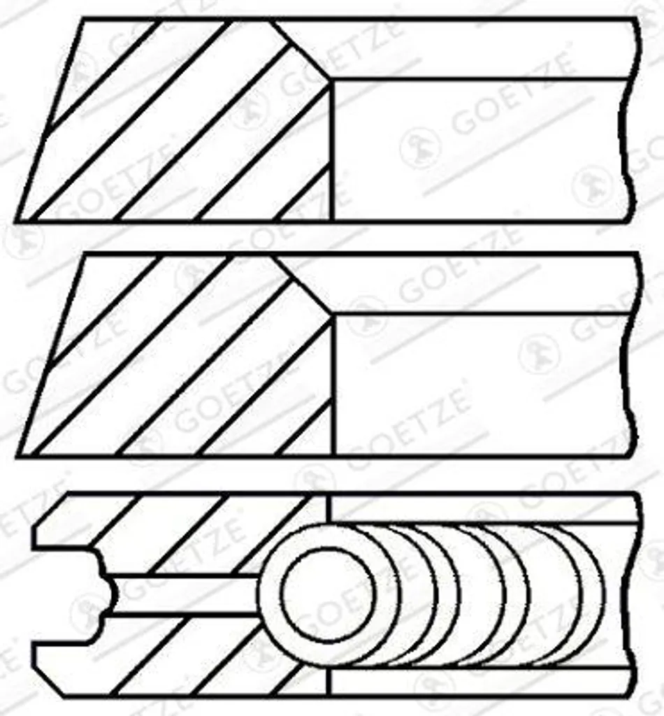 Réparer moteur A4 8D : Segments de piston GOETZE 08-319500-10 OE 91110390101