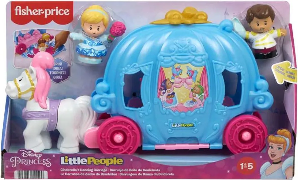 Mattel Disney Princess Cendrillon Carrosse Little People pour Enfants