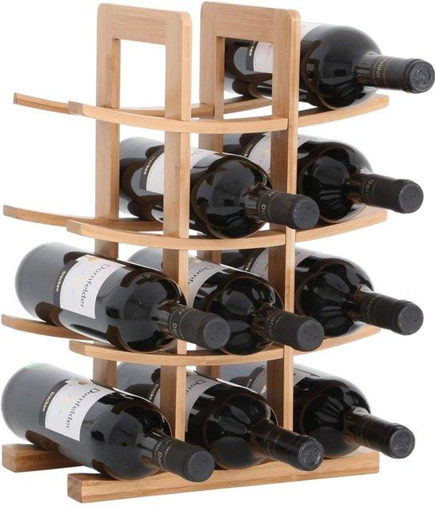 Bambus-Weinregal für 12 Weinflaschen - 30x16x42 cm Liebhaberregal