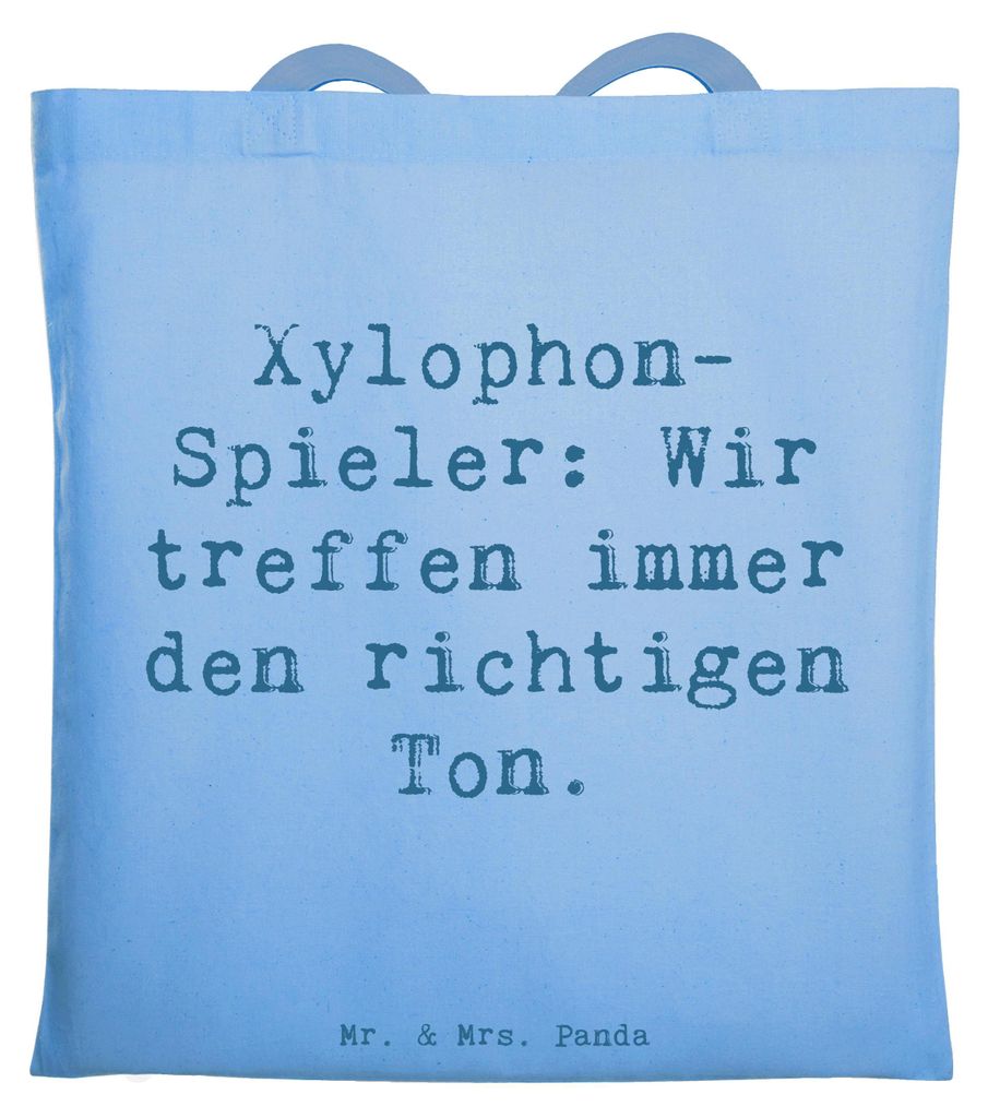 Mr. & Mrs. Panda Shopping Tasche Spruch Xylophon Melodie - Sky Blue - Geschenk, Instrument, Musiker, Büchertasche, Musik, Taktgefühl, Laptoptasch...