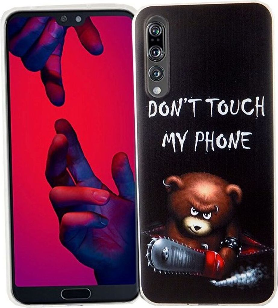 Huawei P20 Pro Handy Hülle Schutz-Case Cover Bumper Dont Touch My Phone Bär